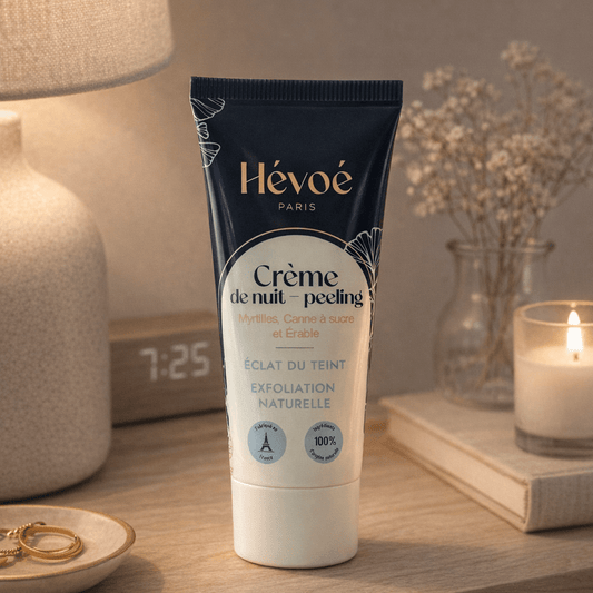 Crème de Nuit – Peeling Hévoé – Éclat du teint & exfoliation naturelle - HEVOE