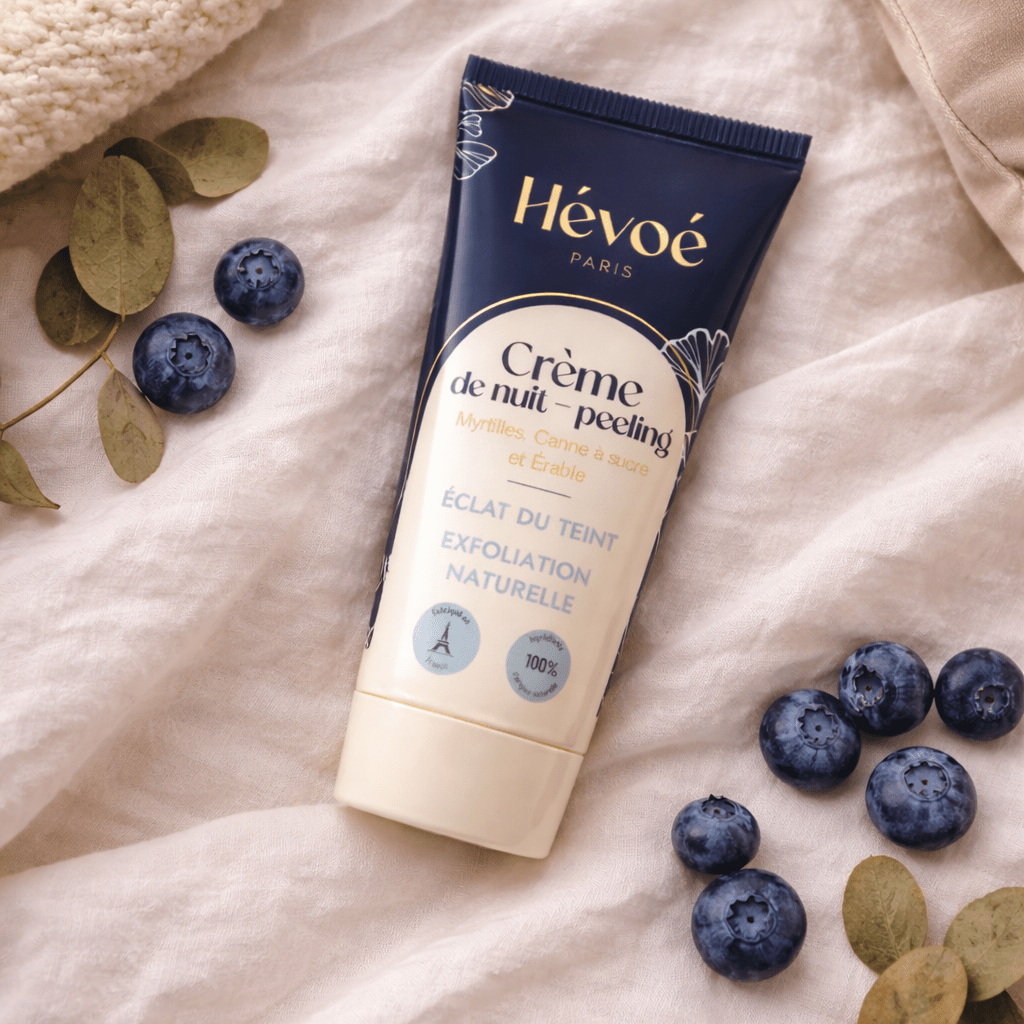Crème de Nuit – Peeling Hévoé – Éclat du teint & exfoliation naturelle - HEVOE