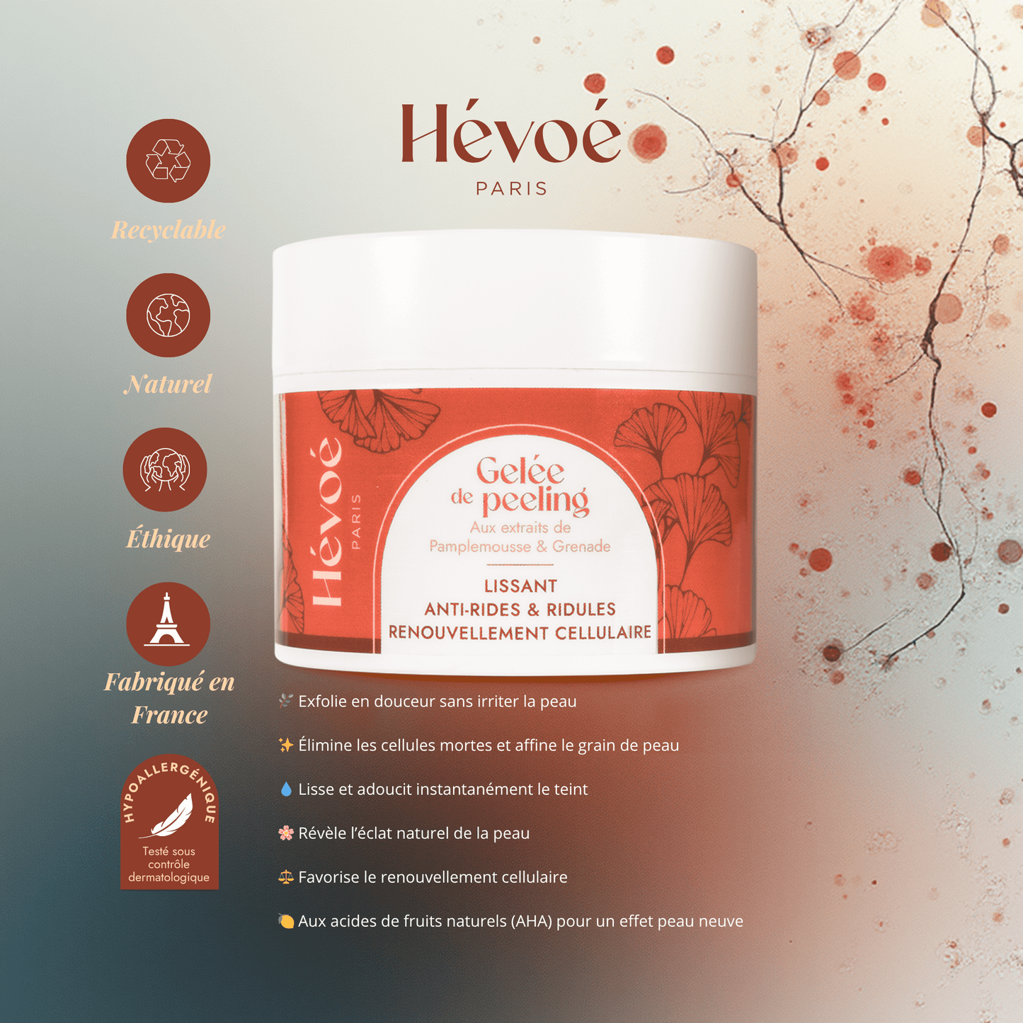 Gelée de Peeling Hévoé – Peau neuve, lissée et éclatante sans irritation - HEVOE