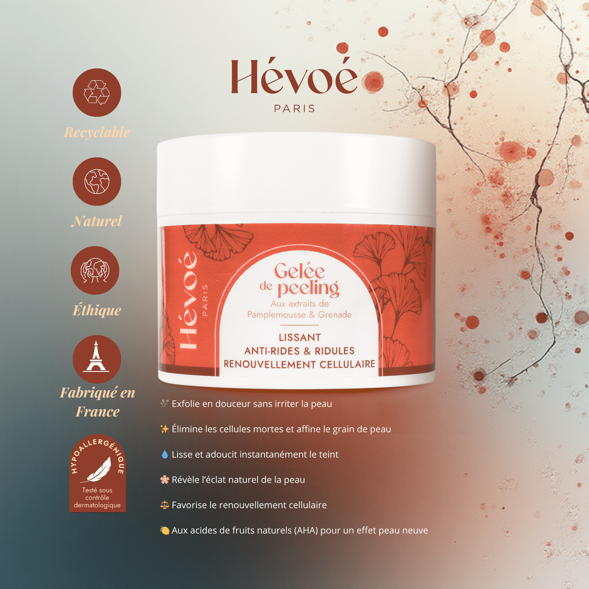 Gelée de Peeling Hévoé – Peau neuve, lissée et éclatante sans irritation - HEVOE