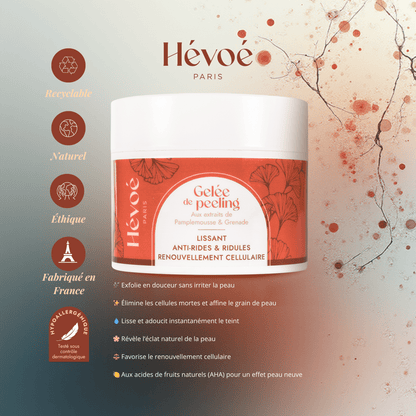 Gelée de Peeling Hévoé – Peau neuve, lissée et éclatante sans irritation - HEVOE