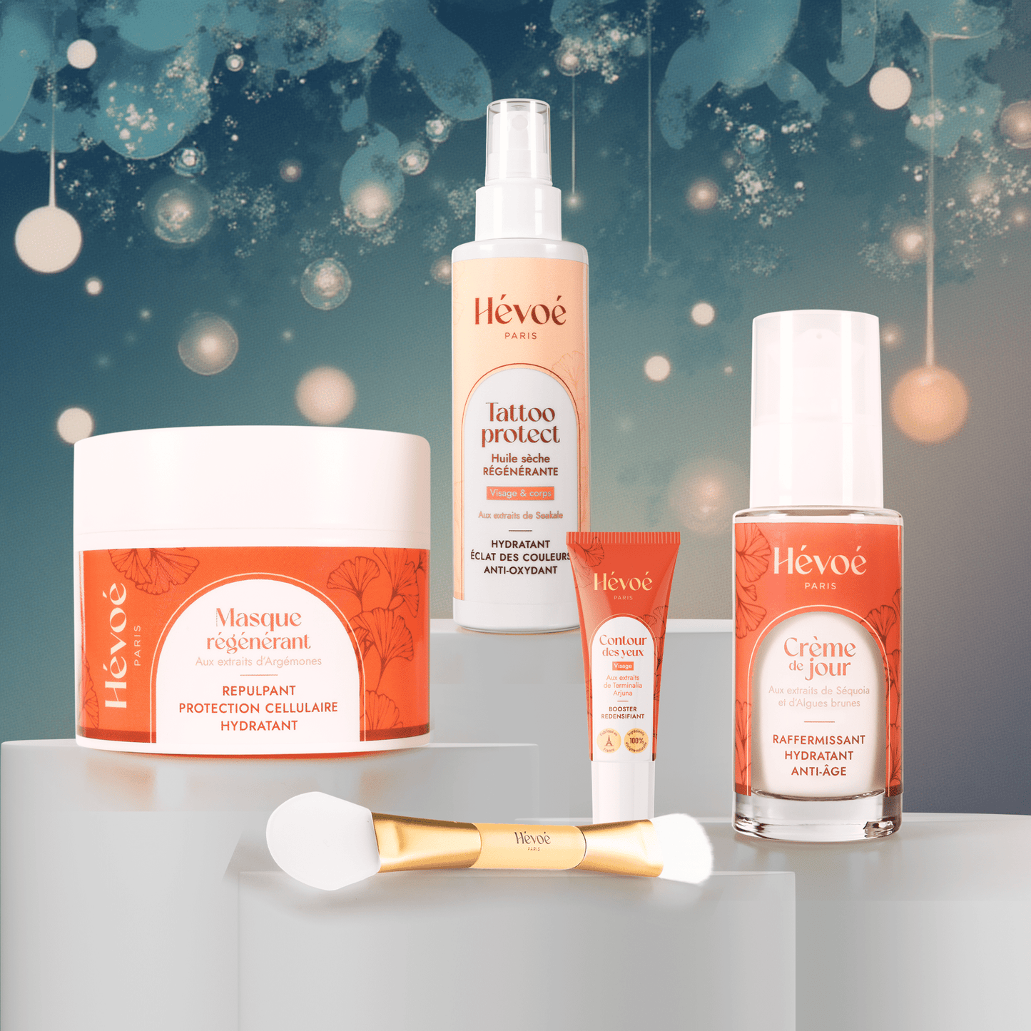 Pack Peau Sublimée Hévoé – Tattoo Protect + Crème + Masque + Contour + Pinceau - HEVOE