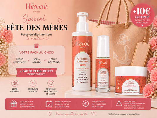 Offre Fête des Mères – Rituel Peau Neuve (Nettoyant + Sérum + Peeling + Sac Offert)